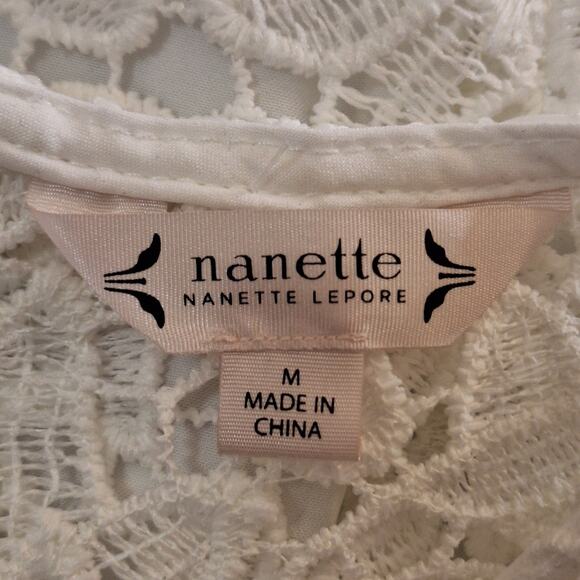 Nanette Lepore Sleeveless Blouse Women's Medium White Lace Coquette Angelcore - Picture 3 of 9